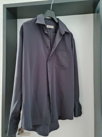 Neuw. elegantes Herrenhemd - dunkelgrau Gr.41/42