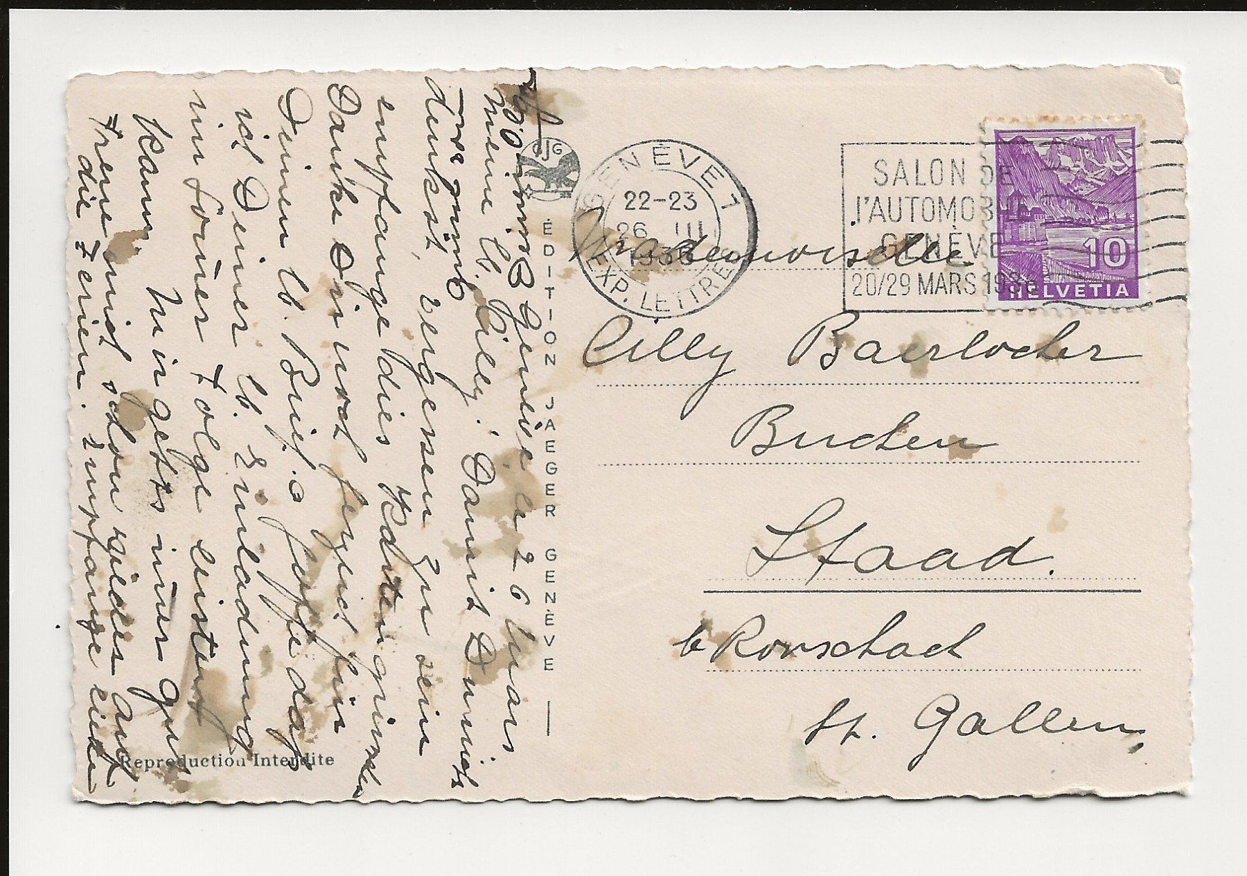 Cartoline postali: AK 1936 Genf Le Palais des Nations – Usato da Greifensee venduto da 315WDO 1