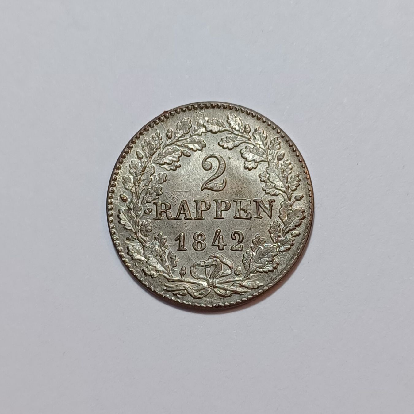 Tutti le monete: 2 Rappen 1842 Zürich stgl – Usato da Pfäffikon ZH venduto da Welt_Muenzen
