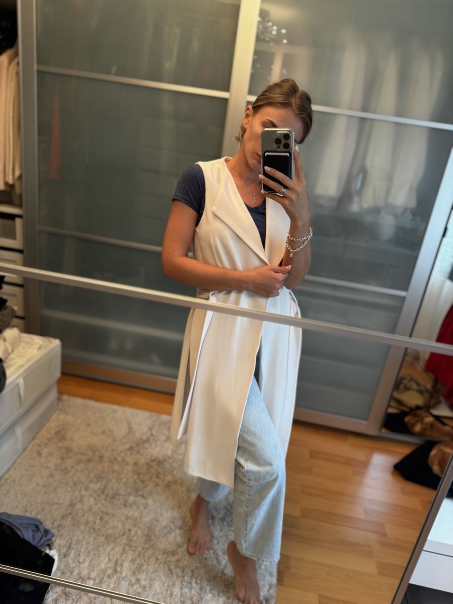 Zara Gilet & Giacche senza maniche: Long White Vest Zara XS – Usato da Sattel venduto da Zlata1 3