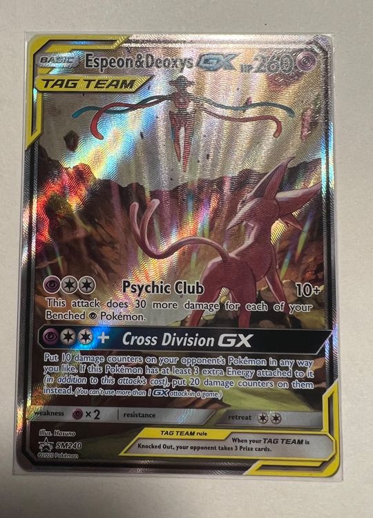 Espeon Deoxys GX Tag Team SM240 Pokémon Carte Karte (Gebraucht) In Für CHF 19 – Mit Lieferung - Foto 3