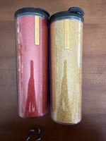 Starbucks Becher , Gold/Rot, Glitzer, Neuwertig, Winter 49