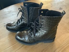 Damen Stiefeletten Kroko Optik braun Grösse 39 gebraucht