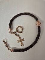 Antike Haarkette, Golddoublé, für Taschenuhr, Biedermeier
