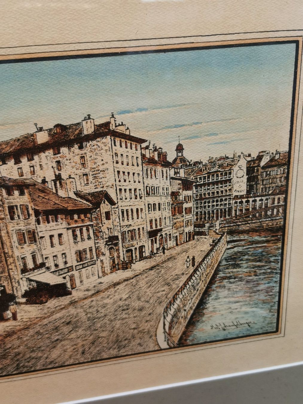 Grafica & Litografie: Scène de Genève signée – Usato da Genève venduto da Qanil77 6