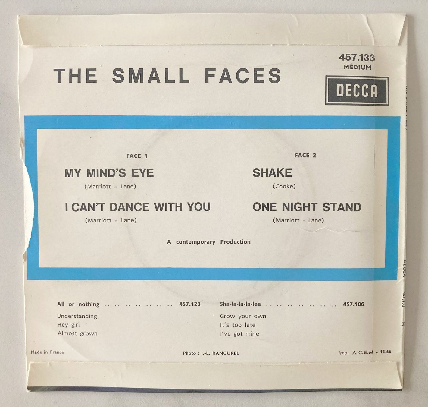 Dischi in vinile: THE SMALL FACES - MY MIND'S EYE – Usato da Bottens venduto da hotter-than-hell 1