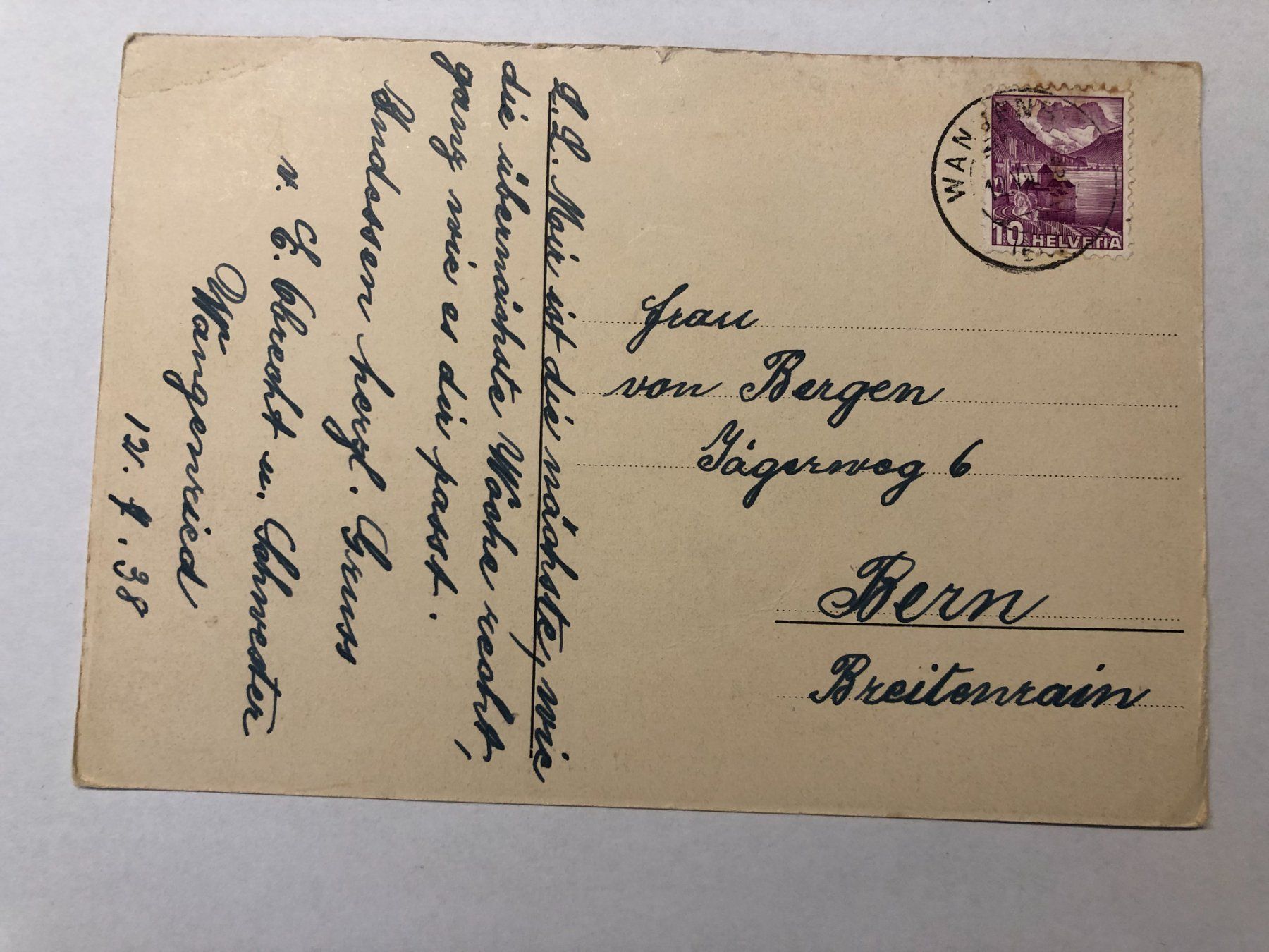 Cartoline postali: Ansichtskarte Wangen a. Aare, mit Schleusen, 1938 – Usato da Pfäffikon ZH venduto da Waltoversand 1
