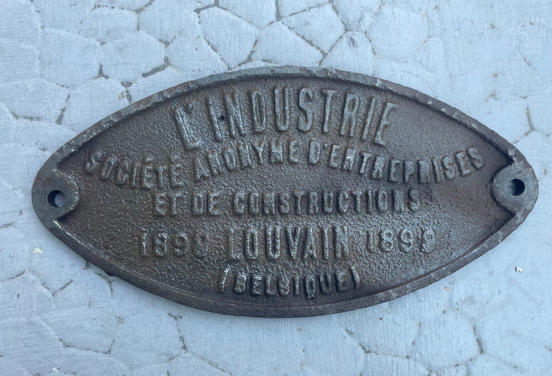 SBB/CFF/FFS Ecriteaux: Plaque constructeur wagon chemin de fer LOUVAIN. 1899 – D'occasion à Versoix par Decapod