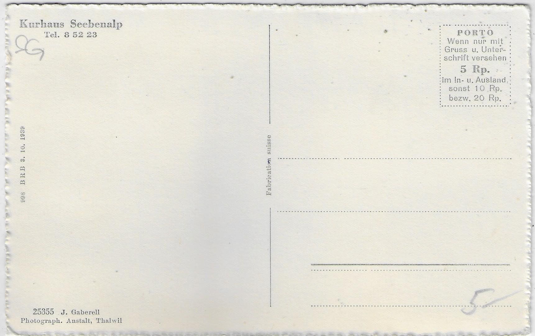 Cartoline postali: Kurhaus Seebenalp - Terrasse – Usato da Ettingen venduto da Kartenplanet 1
