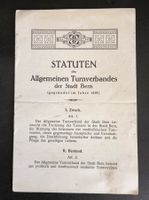 Bern Turnverband Statuten 1933 Dokument Original