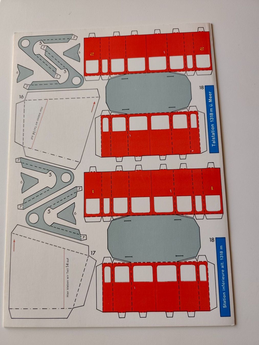 Bastelsets: Bastelbogen "Luftseilbahn", 1982 – Neu (gemäss Beschreibung) aus Tegerfelden von jea_f5xk 1