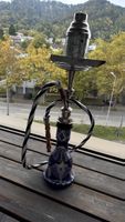 Elegante Shisha in Blau und Silber – perfekt für gemütliche