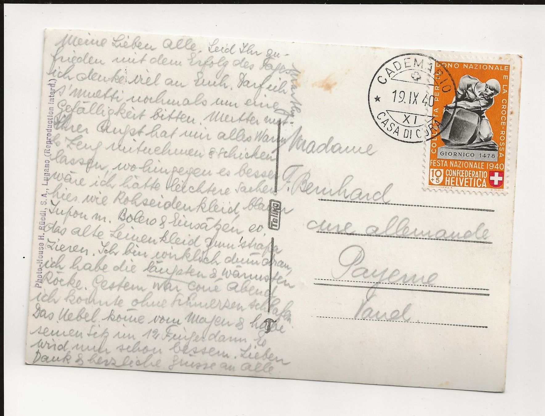 Cartoline postali: AK 1940 Kurhaus Cademario – Usato da Greifensee venduto da 315WDO 1
