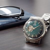 orient open heart 41mm green dial 