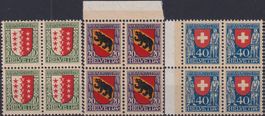 1921, J18-J20 Satz Viererblöcke postfrisch **. Kat: 200.-