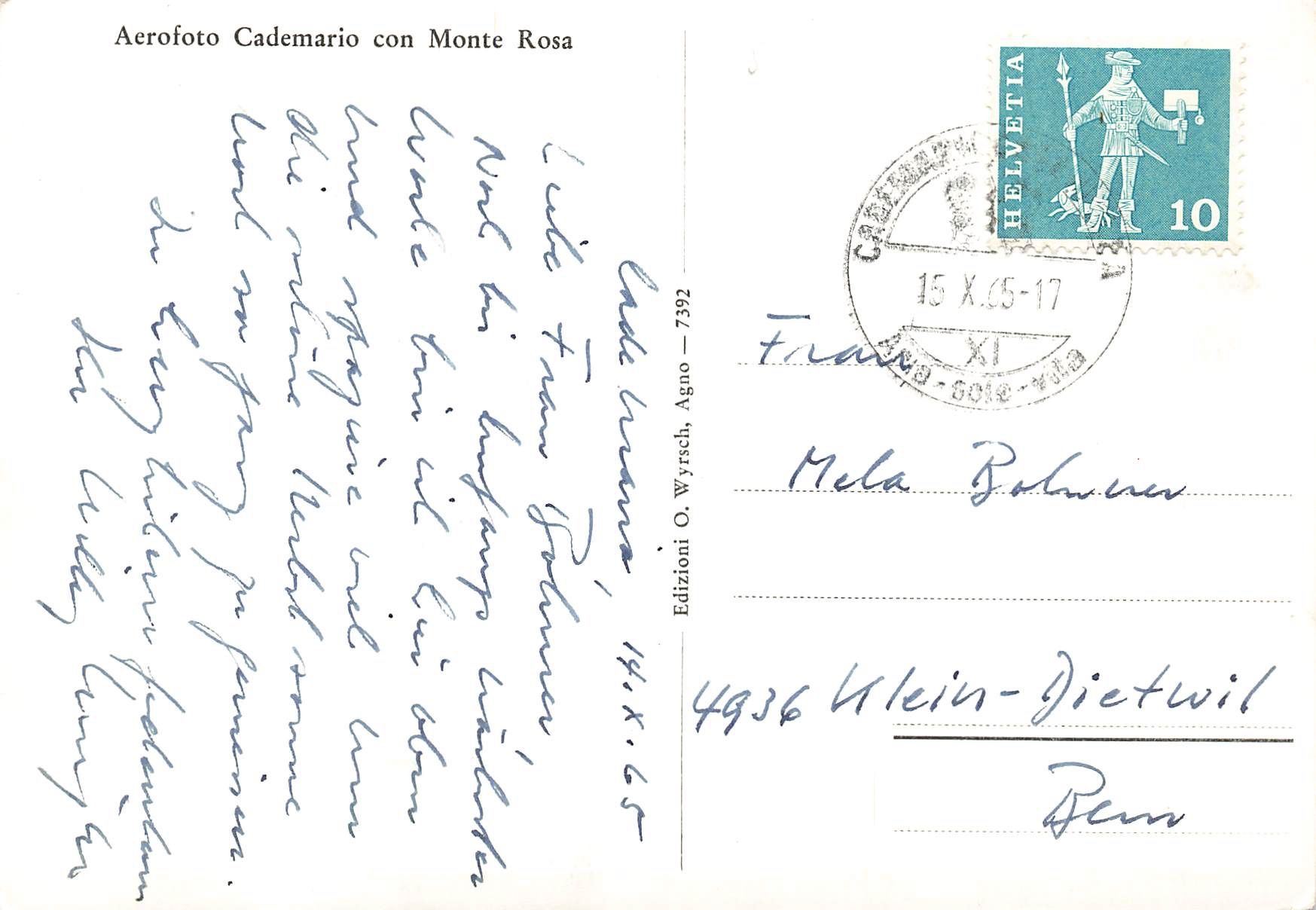 Cartoline postali: Aerofoto Cademario G – Usato da Biasca venduto da Blenio71 1