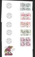 9 FDC 594 - 602 Serie Viererblöcke ET Bern 25.8.1977