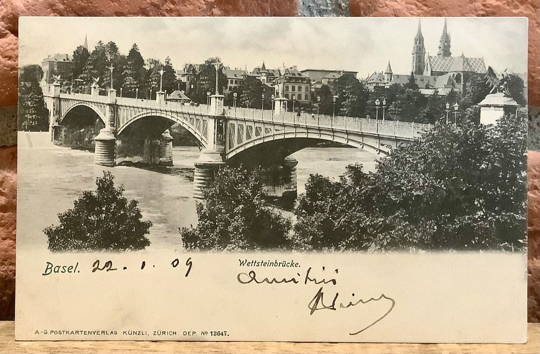 Cartes postales: 1909 - WETTSTEINBRÜCKE Basel – D'occasion à Root par ENGLAND-TREASURES