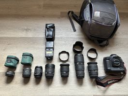 Spiegelreflexkamera Canon EOS-1D, 5 Objektive, 2 Conve