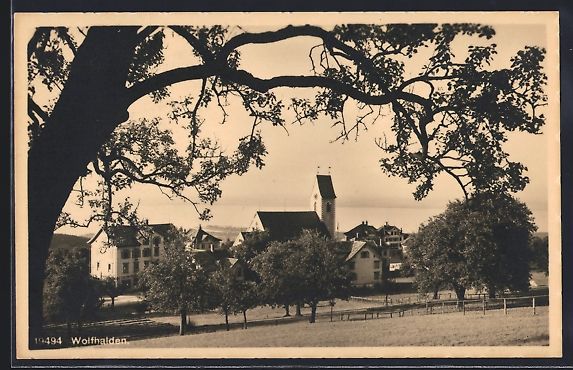 Cartoline postali: AK Wolfhalden, Blick zur Kirche, 1915 – Usato da Berlin venduto da bartko-reher