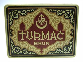 50 er Blech Zigarettendose brun Turmac Zürich-Seebach