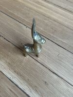 Antike Deko-Figur Langhals Esel (40/50er Jahre) aus Messing