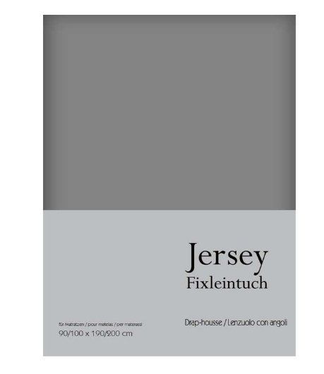 Bettwäsche: Jersey Fix Leintuch Gr. 90/200 cm grau – Neu und originalverpackt aus Rebstein von Sieberversand