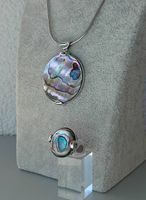 Set Ring und Anhänger mit Abalone in Silber