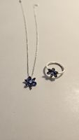Pandora Set Sparkling Blue Herbarium Cluster Pendant