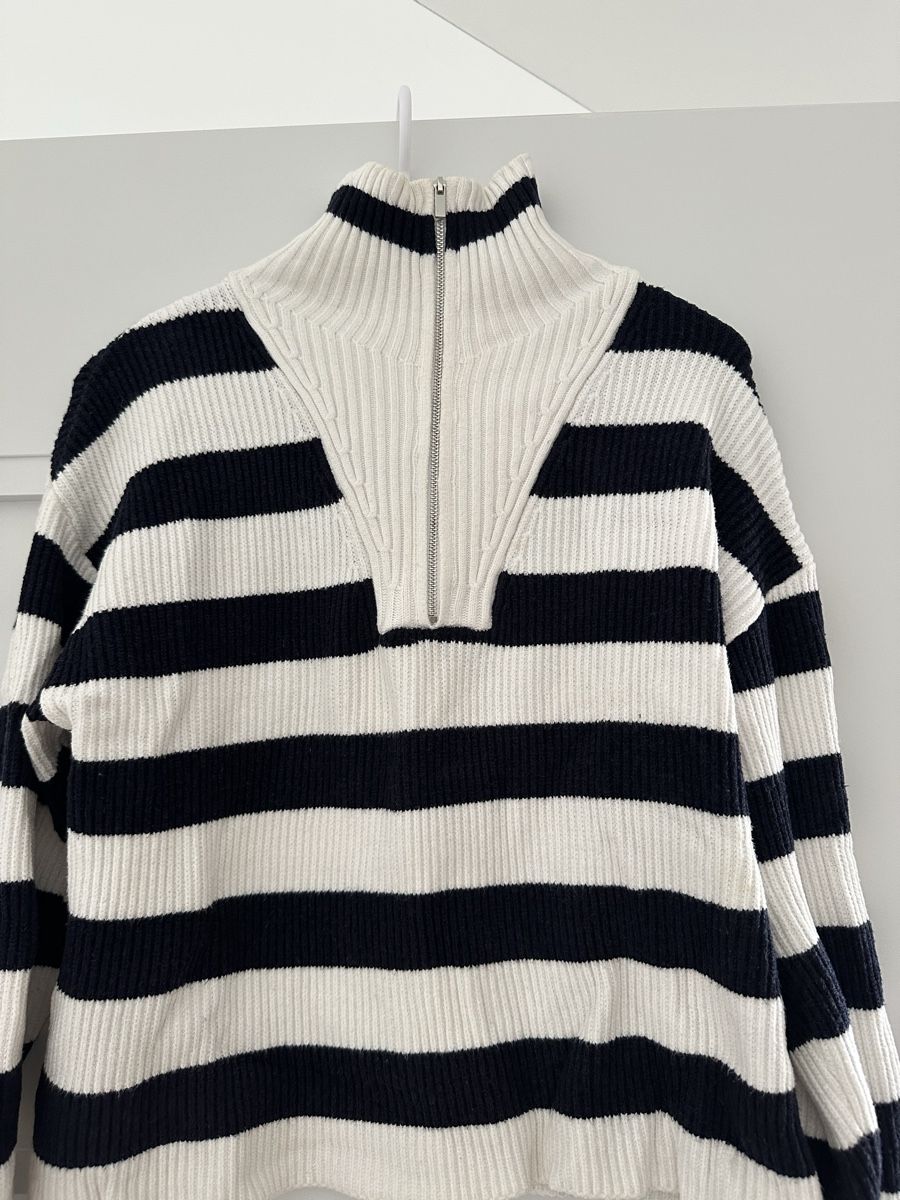 Mango Maglioni & Felpe: Striped MNG Zip Neck Sweater – Usato da Zürich venduto da juz_2t2j 1