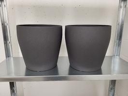 Anthrazit Pflanztöpfe, 2er Set