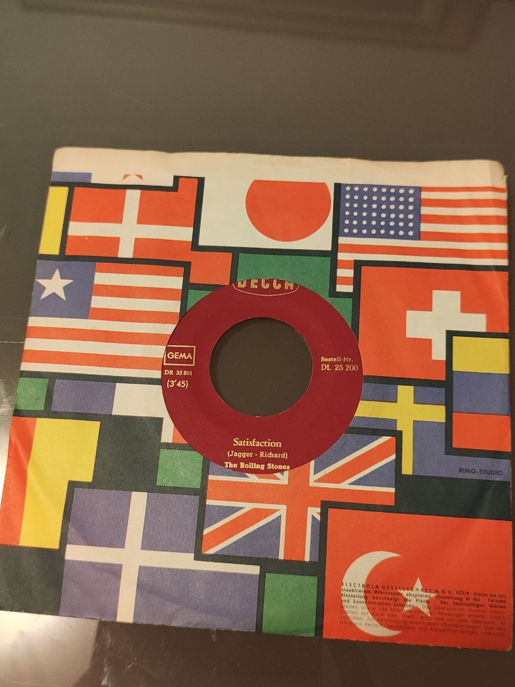 Dischi in vinile: disco 45 giri Satisfaction - The Rolling Stones – Usato da Massagno venduto da Massimo037