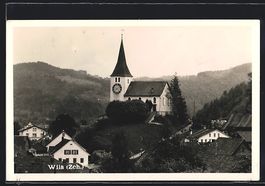 Wila, Teilansicht mit Kirche und Fernbli