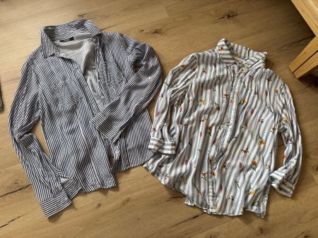 Zwei Damen Hemdblusen gestreift gebrauchter Zustand