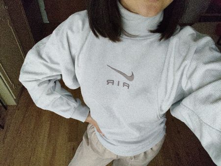 Nike Air Pullover mit Rollkragen hellblau/hellgrau S/M