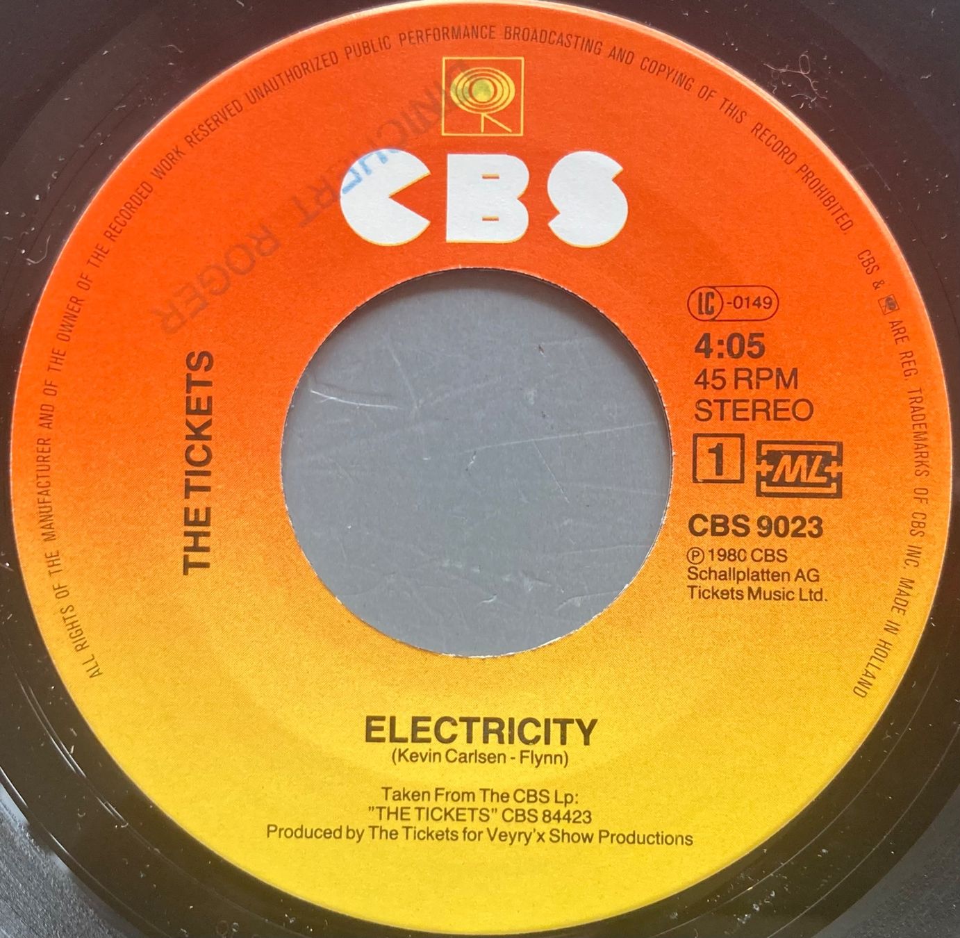 Dischi in vinile: THE TICKETS - ELECTRICITY – Usato da Poliez-Pittet venduto da Newtown-Records 2