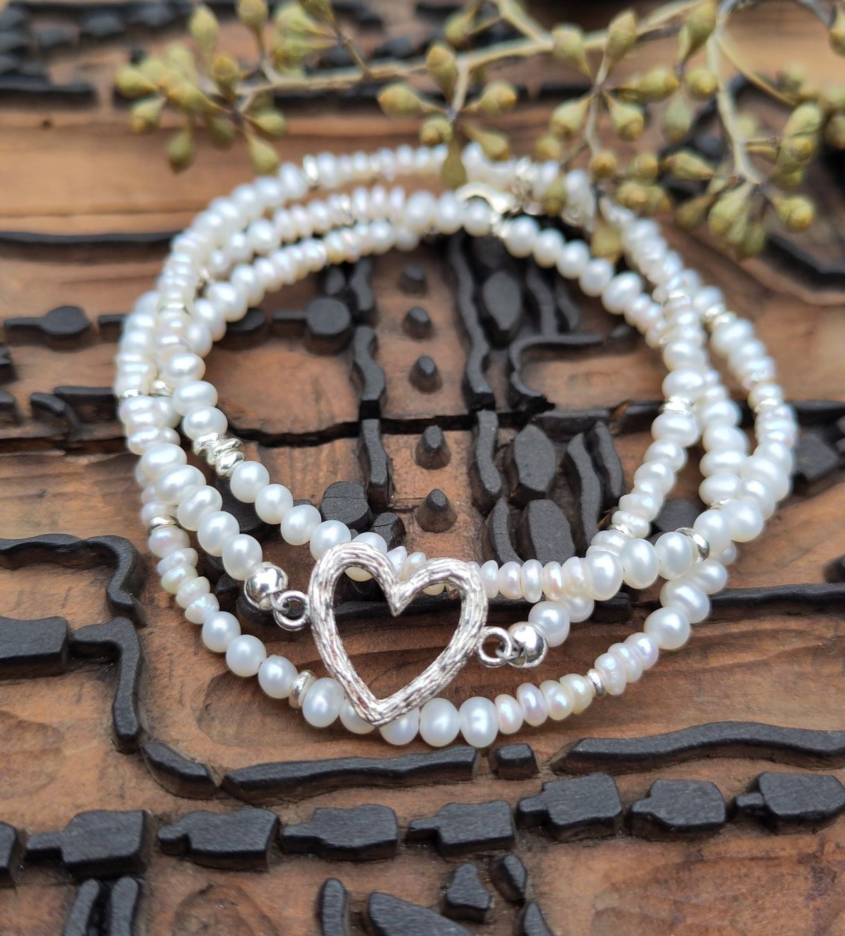 Bracciali & Braccialetti: Wickelarmband Perlen Silber – Nuovo e nell'imballaggio originale da Lauperswil venduto da Naturhandwerk 1