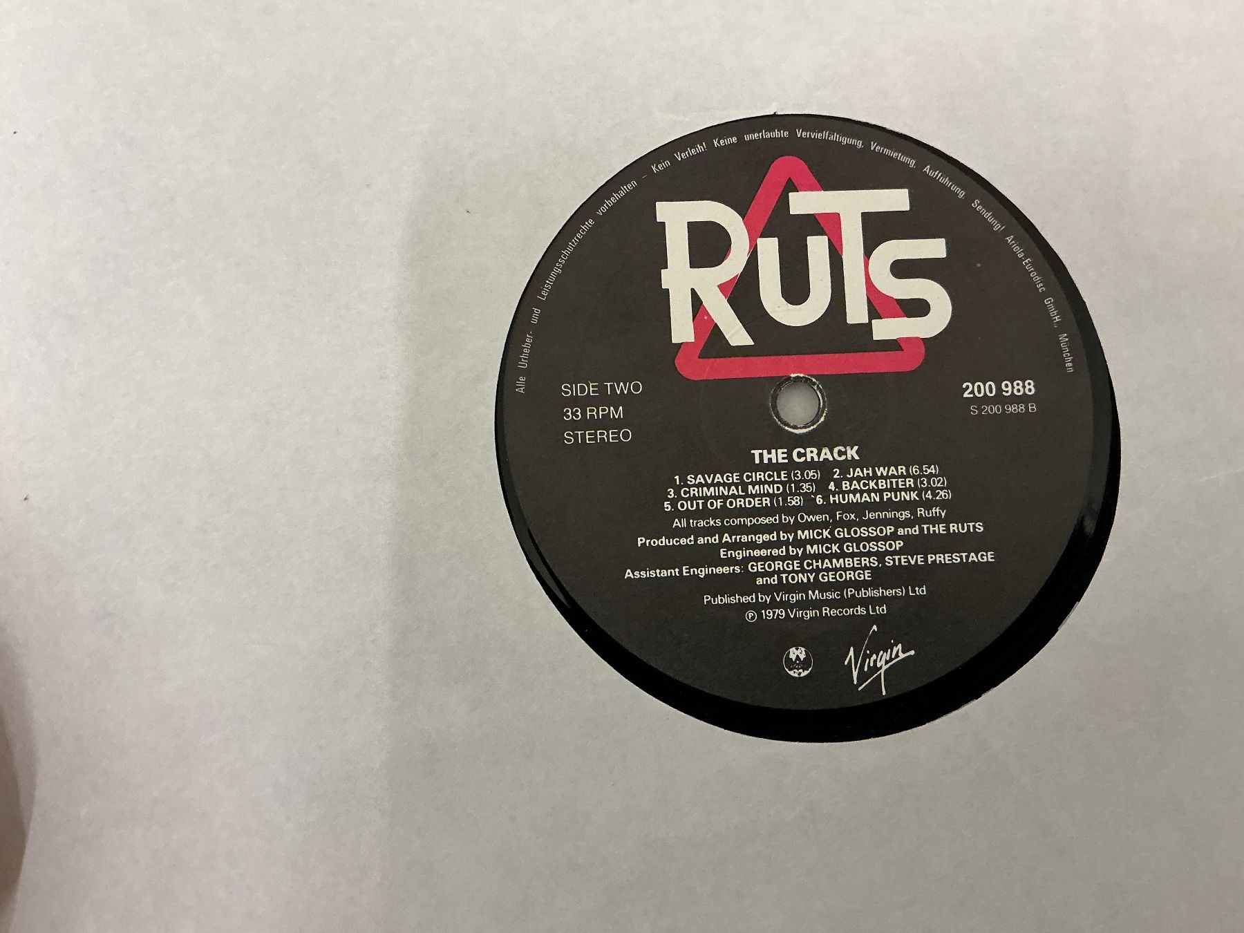 Dischi in vinile: Ruts LP - The Crack (VG+) – Usato da Winterthur venduto da Tumko_7_Vinyl 1