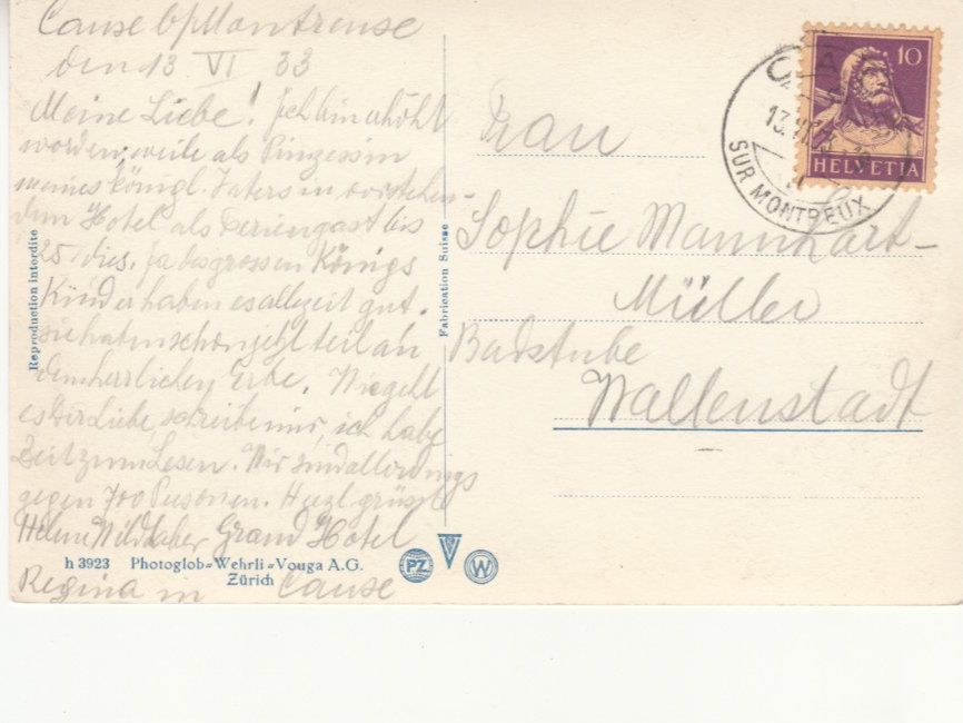 Cartoline postali: Caux 1933 – Usato da Bürglen TG venduto da StampGraf 1