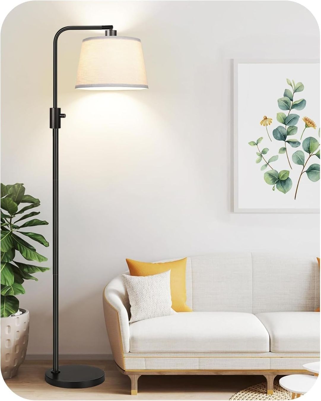 Lampen: Stehlampe dimmbar Wohnzimmer LED Bogenlampe 165 cm E27 Stoff – Neu und originalverpackt aus Genève von Anna-38