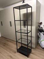 Regal Metall Glas schwarz 4 Fächer guter Zustand