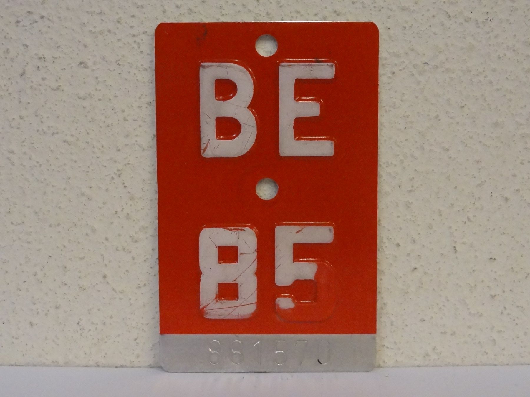 Schilder: BE 85 VELONUMMER - FAHRRADSCHILD – Gebraucht aus Kerzers von djstarsky73