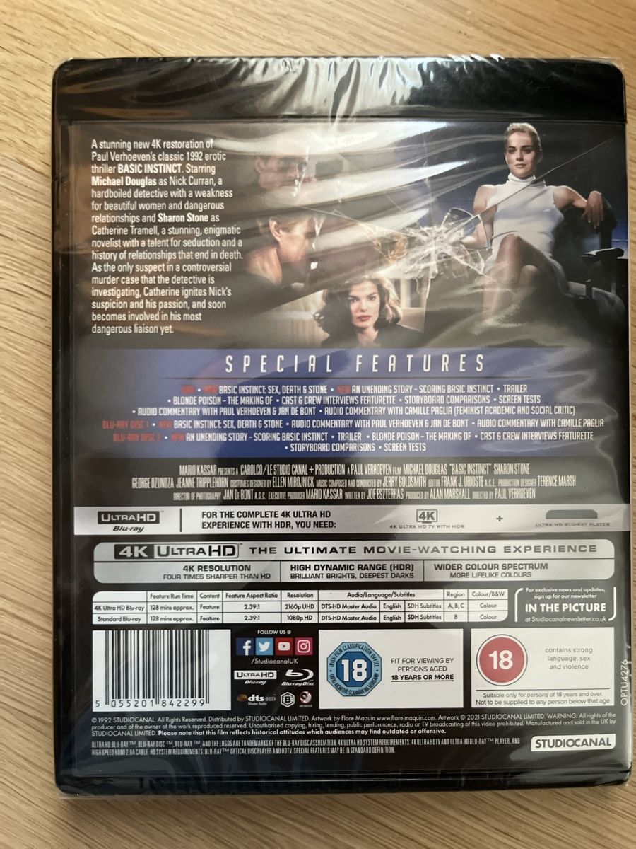 Tutti i DVDs: Basic Instinct 4K UHD Blu-Ray neu & originalverpackt – Usato da Au ZH venduto da Blur.ay 1