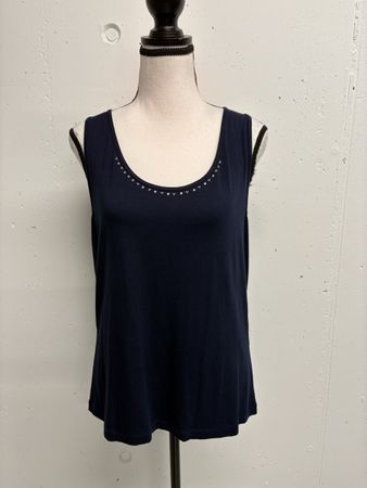 Gollehaug Top Gr. 40 blau Strass Viskose Shirt