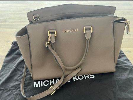 Sac à main Michael Kors, Cuir Saffiano, Taupe