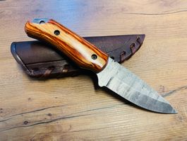 Damast Messer feststehend HANDMADE 21cm ODERMATT No. 02