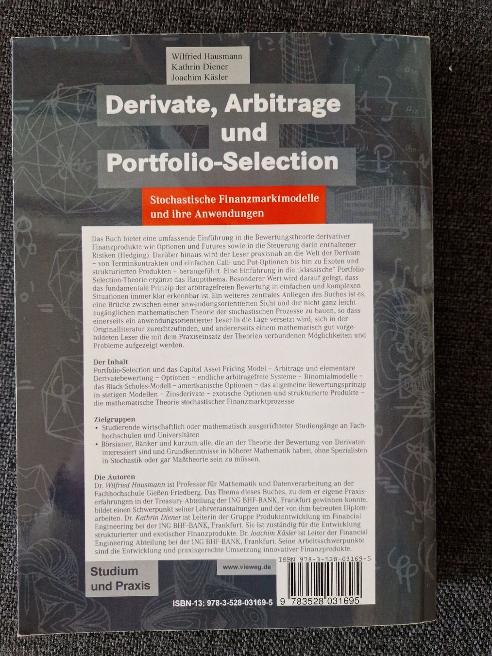 Libri: Buch Derivate, Arbitrage und Portfolio-Selection – Usato da Winterthur venduto da Pumba_8400 1