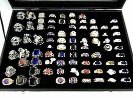 81 Ringe Edelstahl 316L Neu Zirkonia Set + Ringdisplay