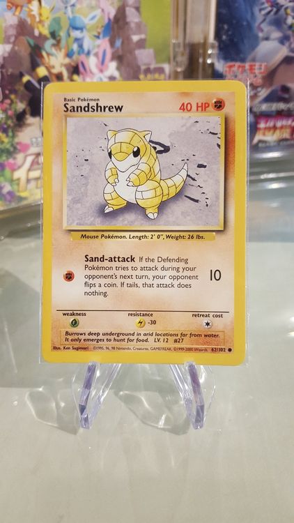 Sandshrew 62/102 Base Set 1 Pokemon Card 1999 Wizards 海外 即決-