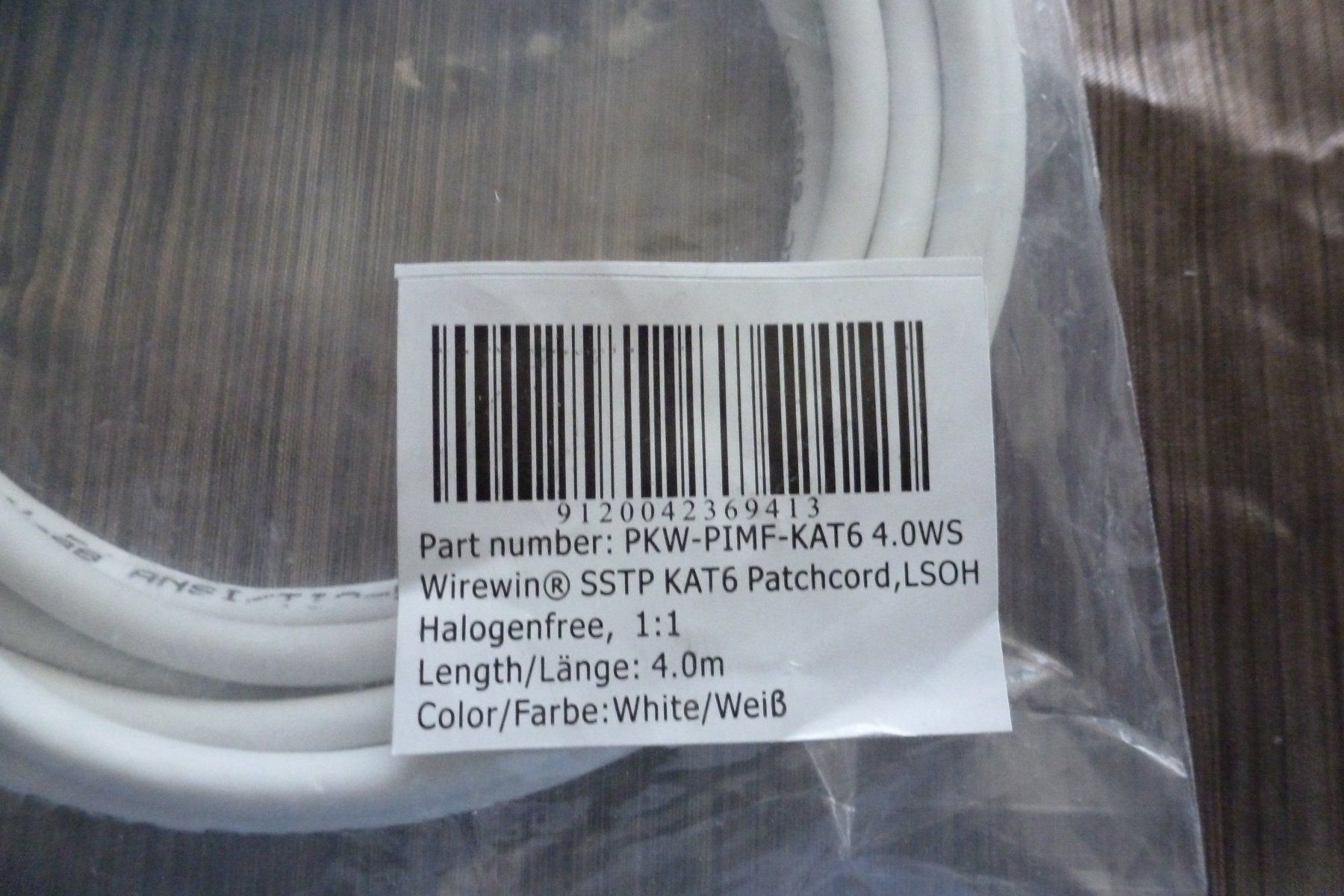 Cavi: Wirewin Ethernet LAN Netzwerkkabel 4m. – Nuovo e nell'imballaggio originale da Emmen venduto da newdeal1970 1